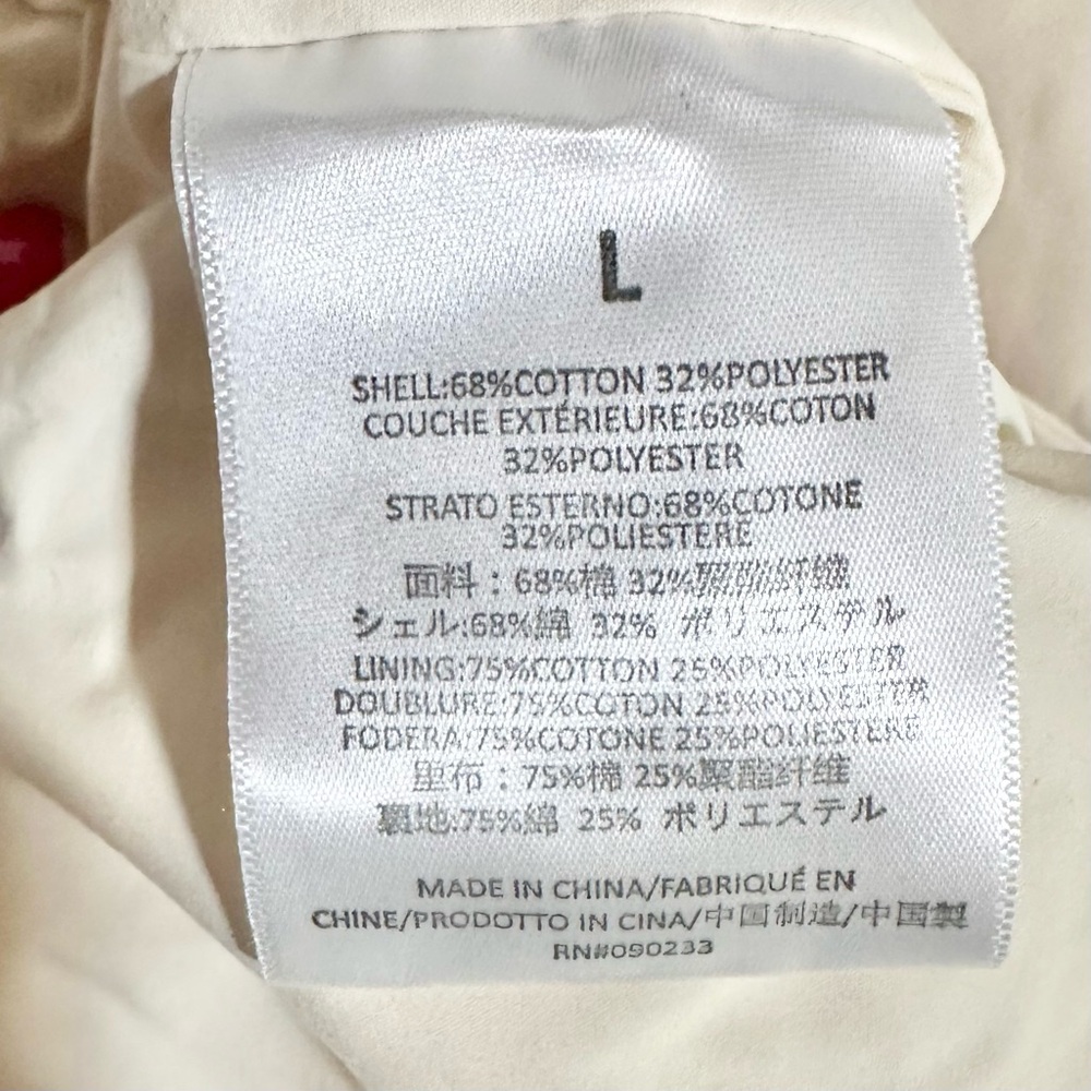 Feat of God ESSENTIALS Cream Cotton Blend Long Mid Length Trench Coat Size Large - Picture 9 of 9